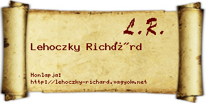 Lehoczky Richárd névjegykártya