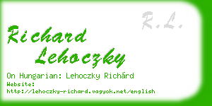richard lehoczky business card